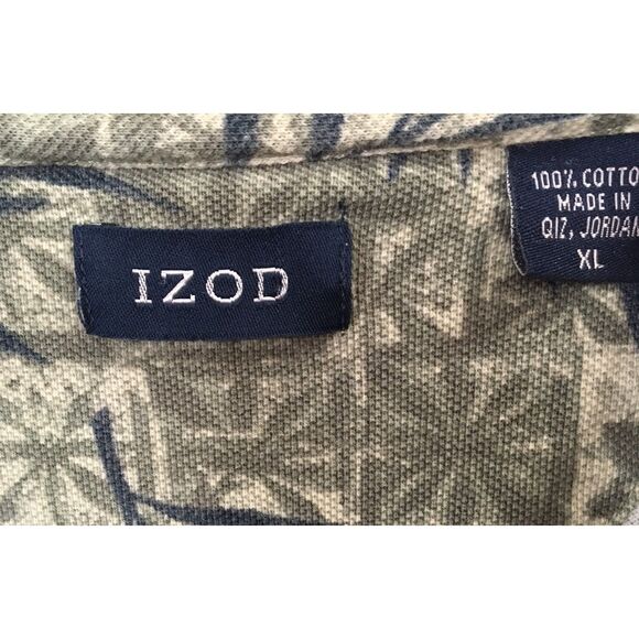 Izod Polo Shirt Men's XL Olive Green Pattern - Picture 3 of 8